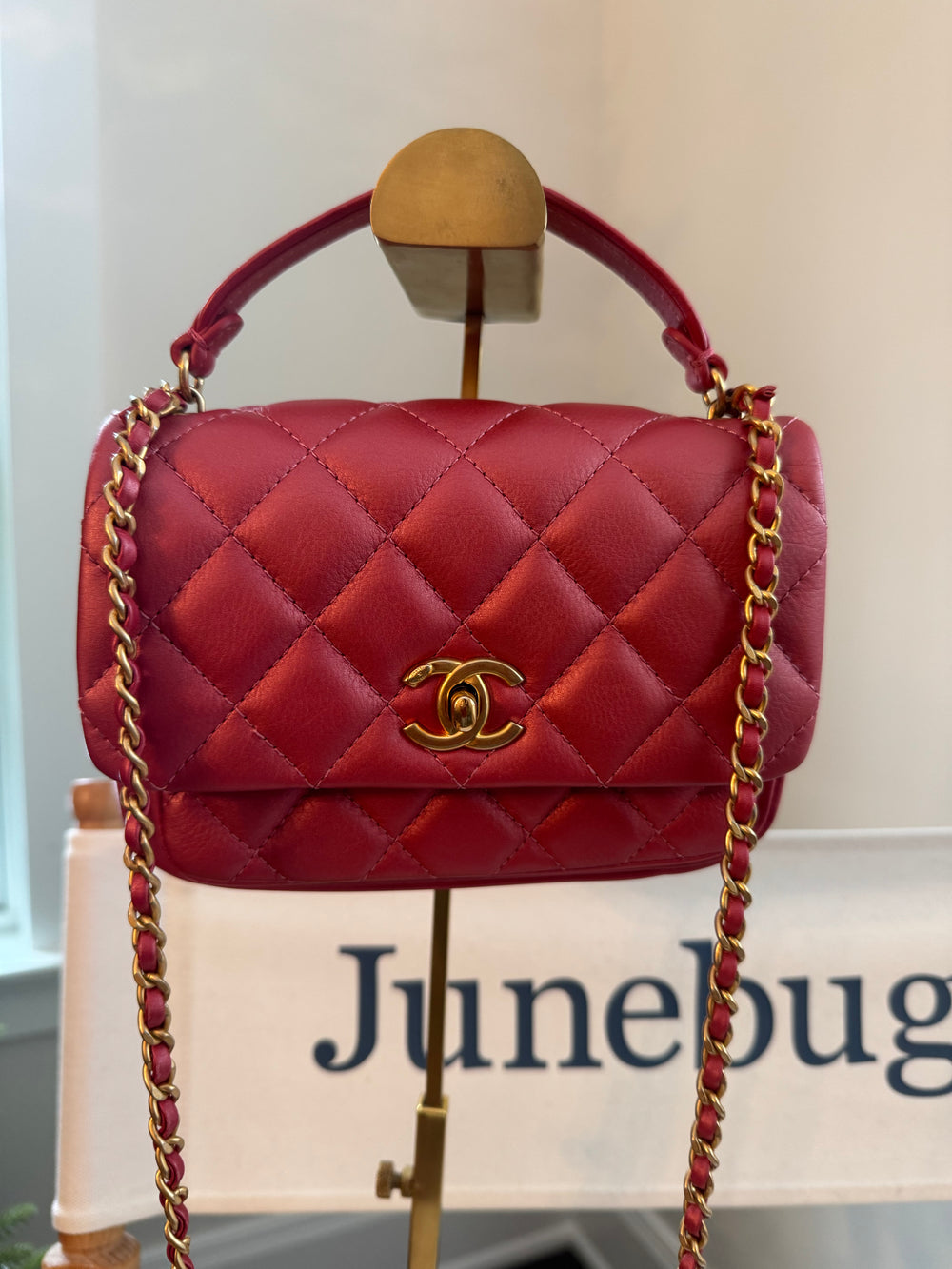 Chanel vintage Quilted 2way handbag in pink lambskin