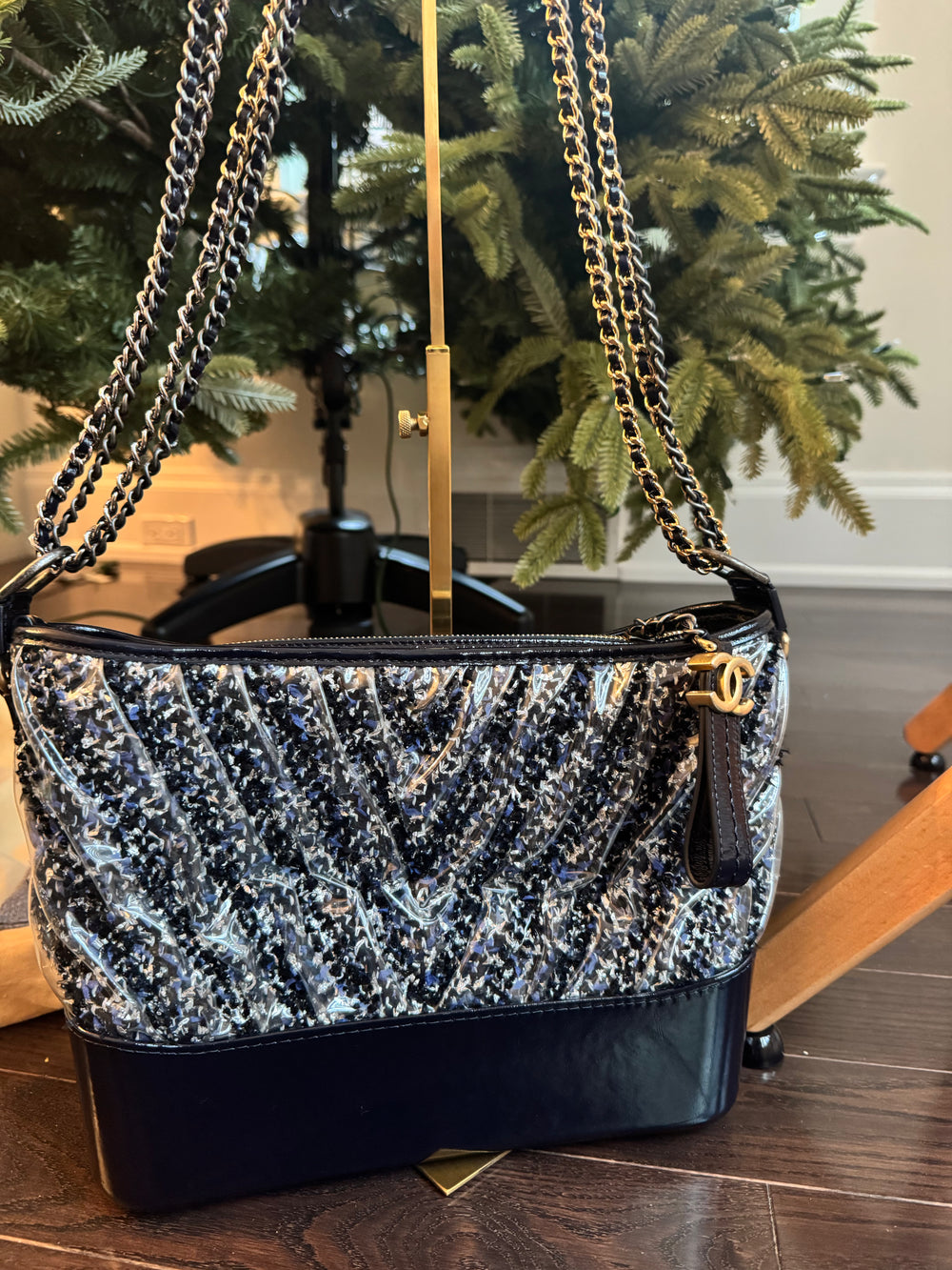 Chanel Gabrielle Herringbone CC chain shoulder bag PVC/Tweed