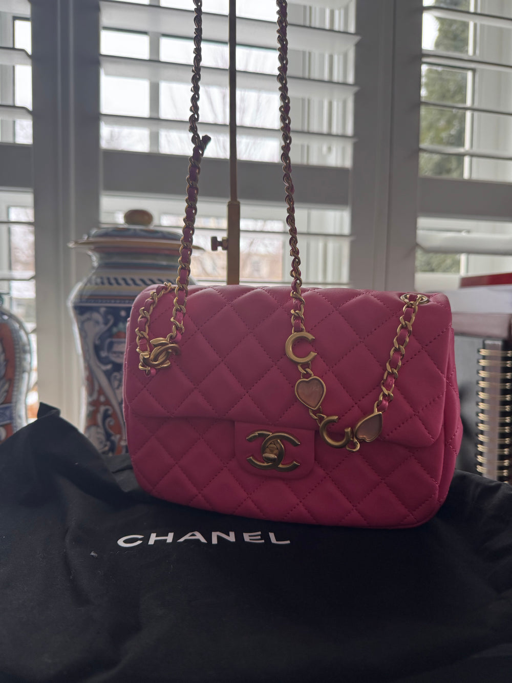 Chanel Mini Matelasse 2way Pink Heart leather GHW
