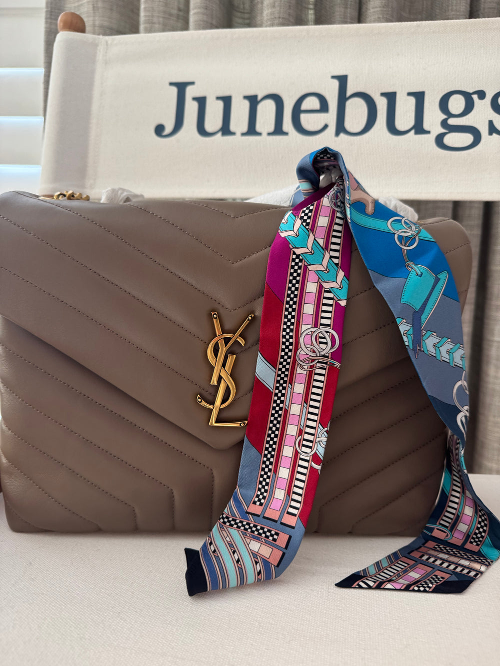 Hermes’ Brides et Gris silk Twilly