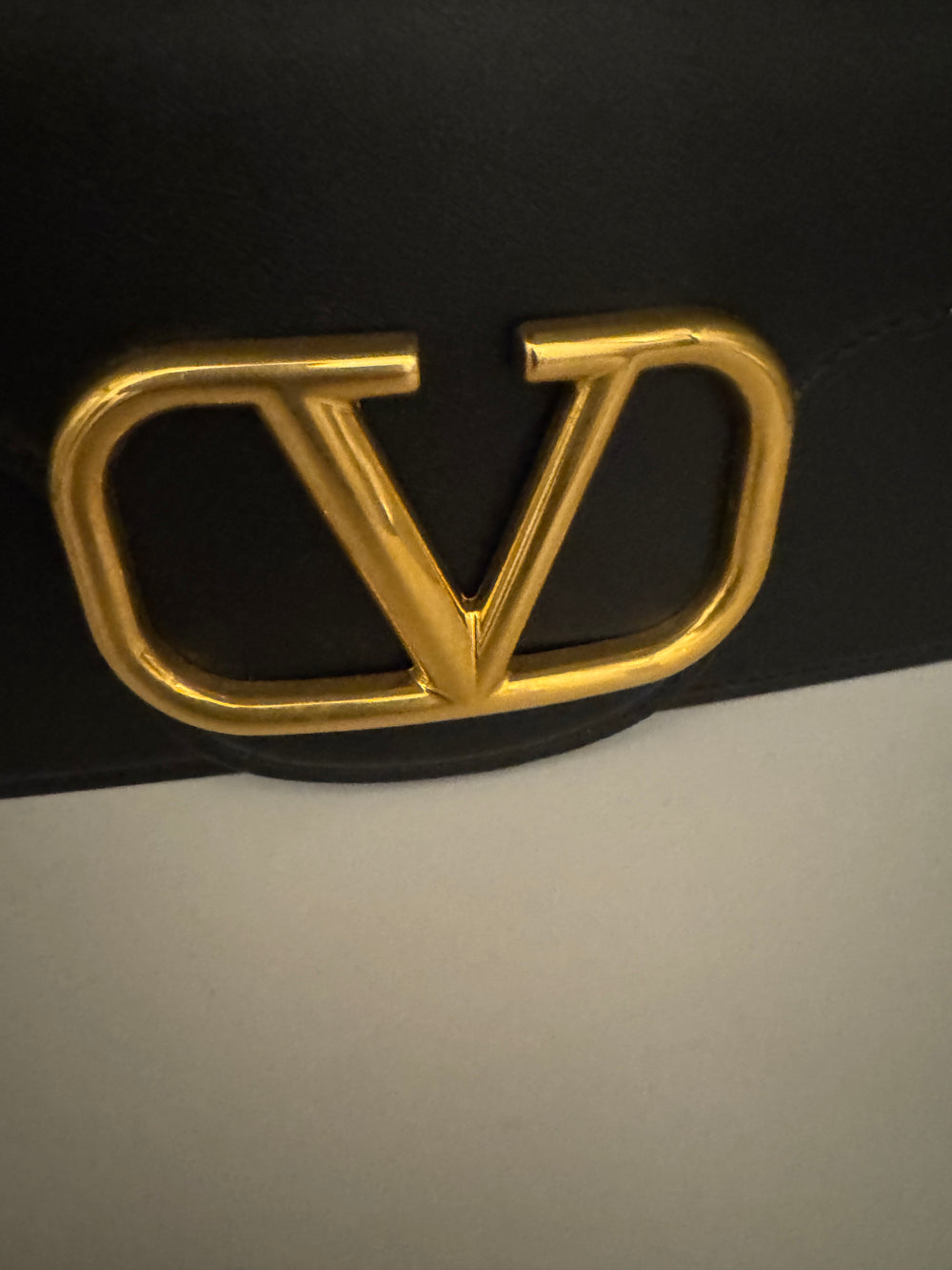 Valentino Calfskin Vlogo Loco Crossbody Bag Black