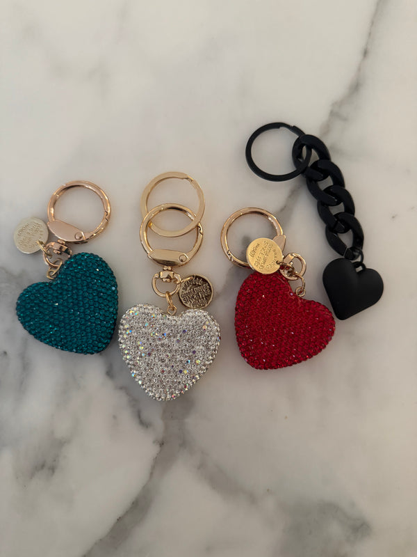 Heart Bag Charm Mini Black