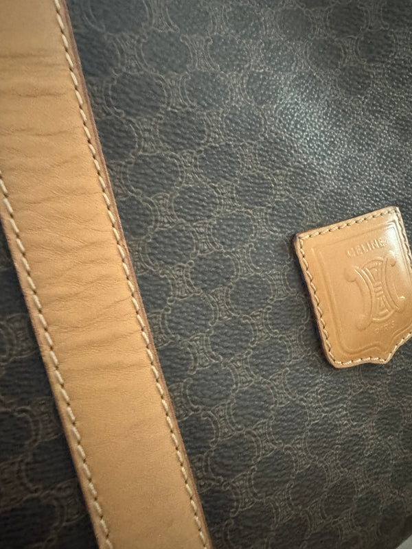 CELINE - Triomphe Coated Canvas Travel Bag