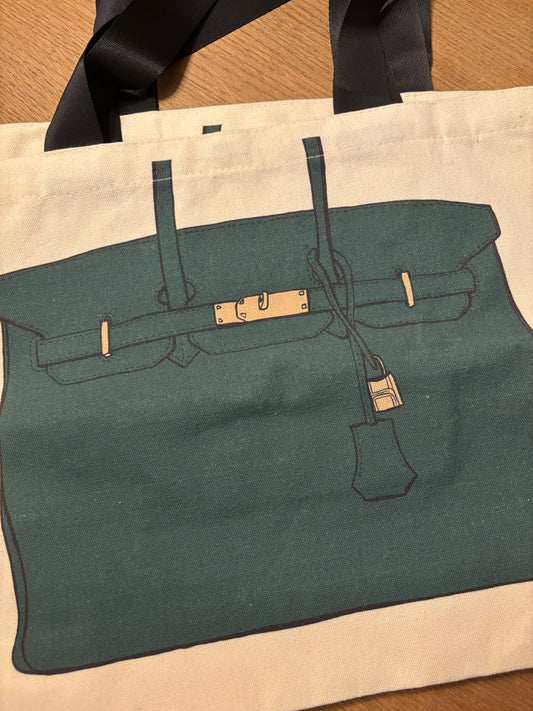 Vintylux Birkin-Inspired Canvas Tote — Chic, Playful, Practical”