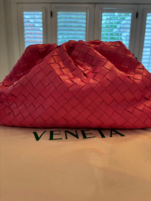 Bottega Veneta Candy Pink Interaccio Woven Pouch