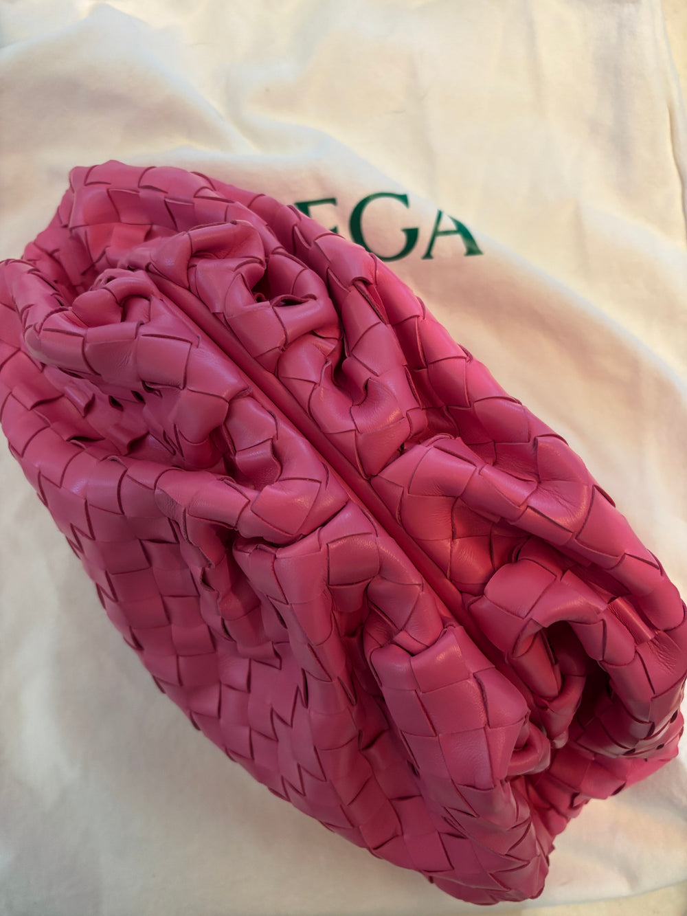 Bottega Veneta Candy Pink Interaccio Woven Pouch
