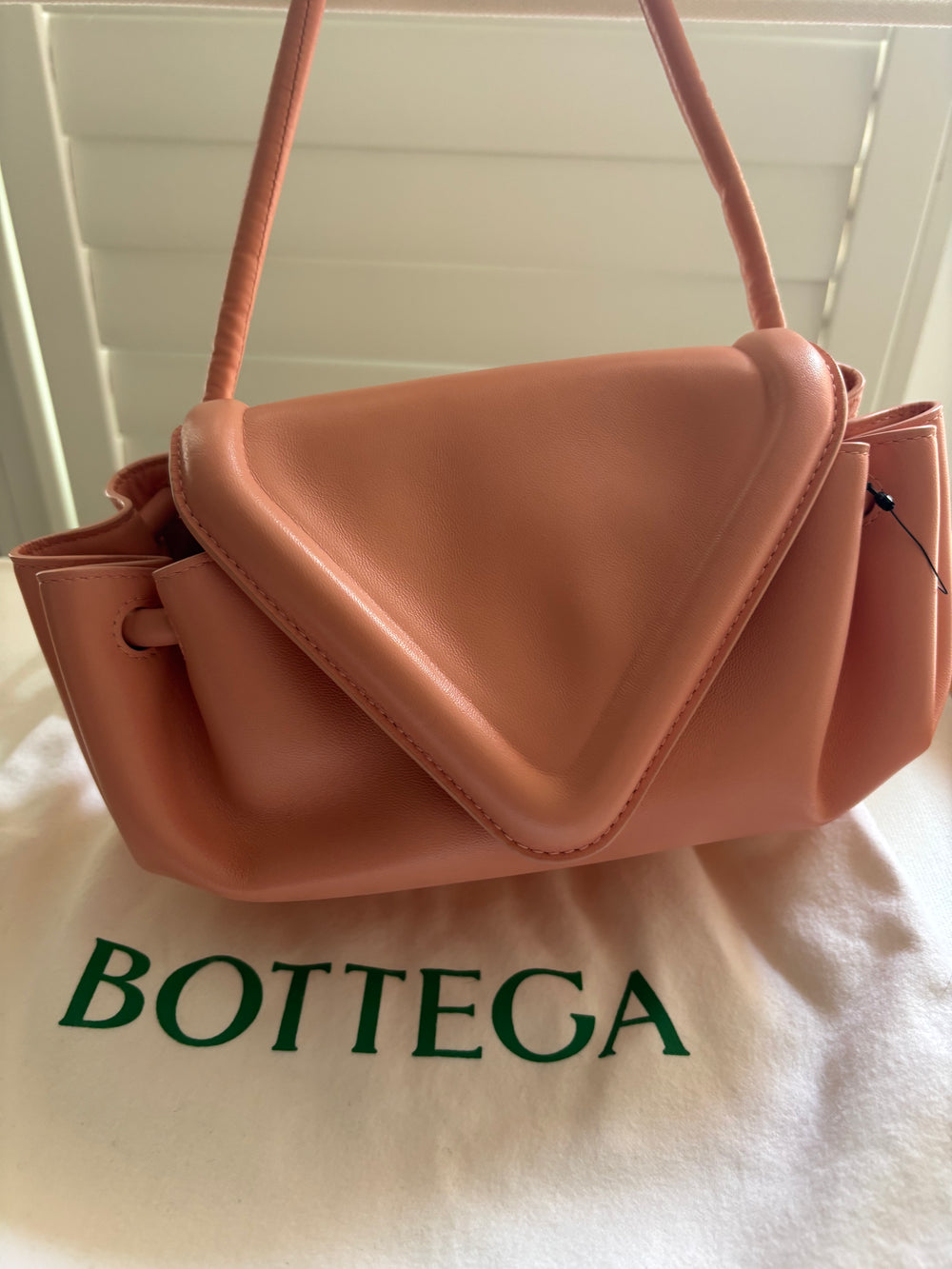 Bottega Veneta Small Beak Crossbody in Teak Calfskin