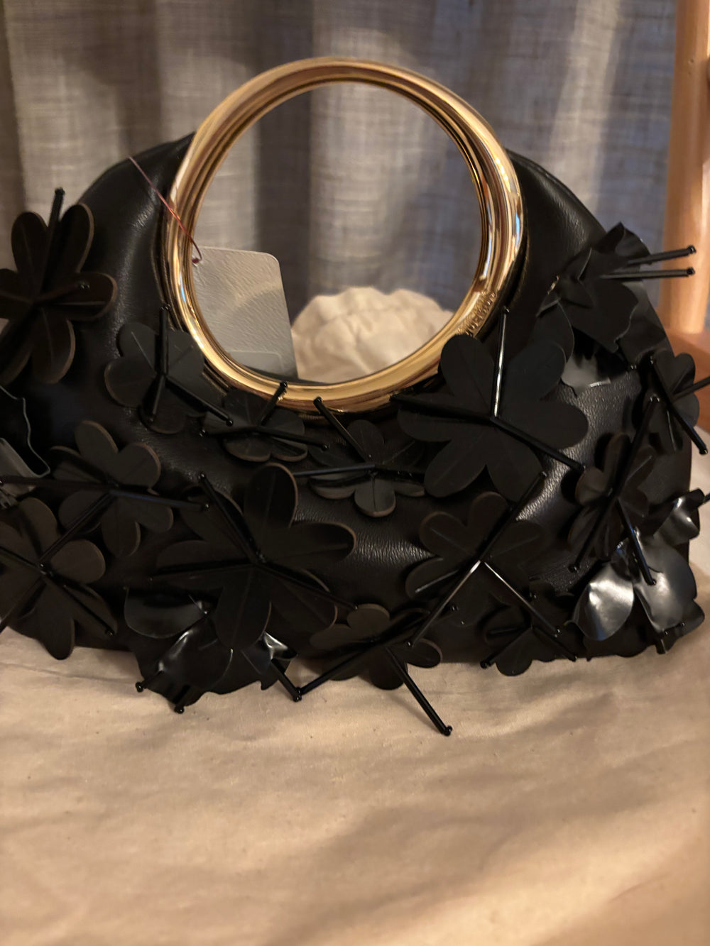 Jacquemus Le Petit Calino Brodé Floral Appliqué Bag – Black