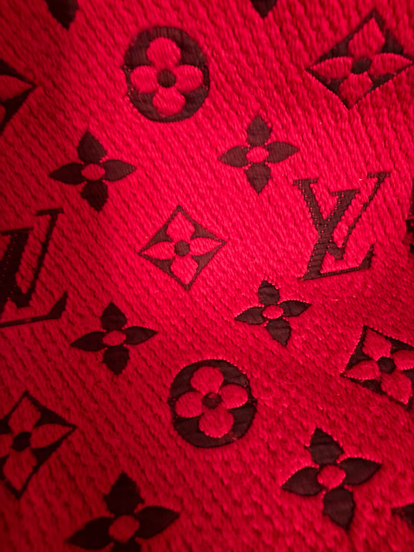Louis Vuitton Red Wool Logomania Knit Scarf
