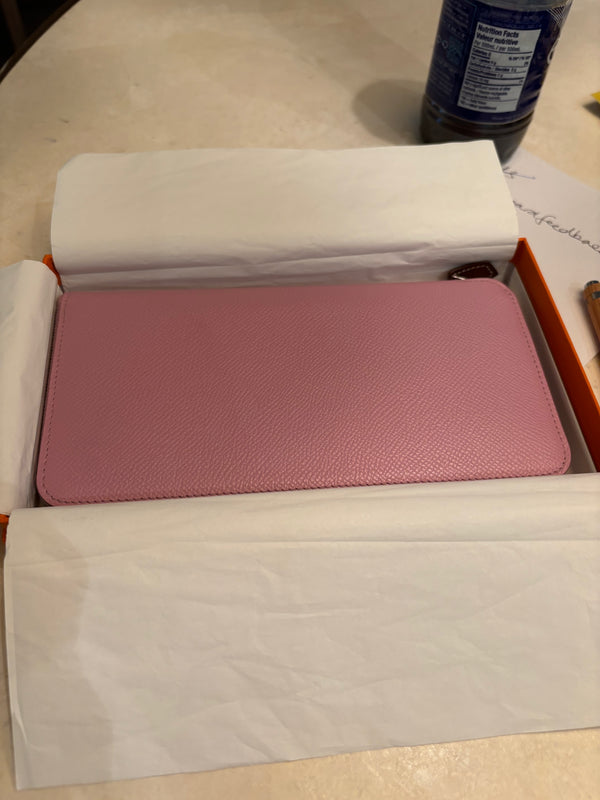 Hermès Silk’In Long Wallet – Pink Epsom Leather with Palladium Hardware