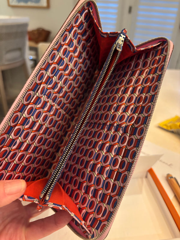 Hermès Silk’In Long Wallet – Pink Epsom Leather with Palladium Hardware