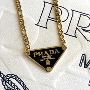 Repurposed Vintage Prada Necklace White & Gold, Black & Gold or White & Silver