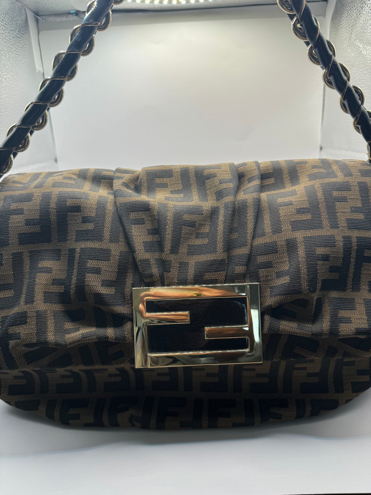 Fendi FF Zucca Mia Canvas with braided strap