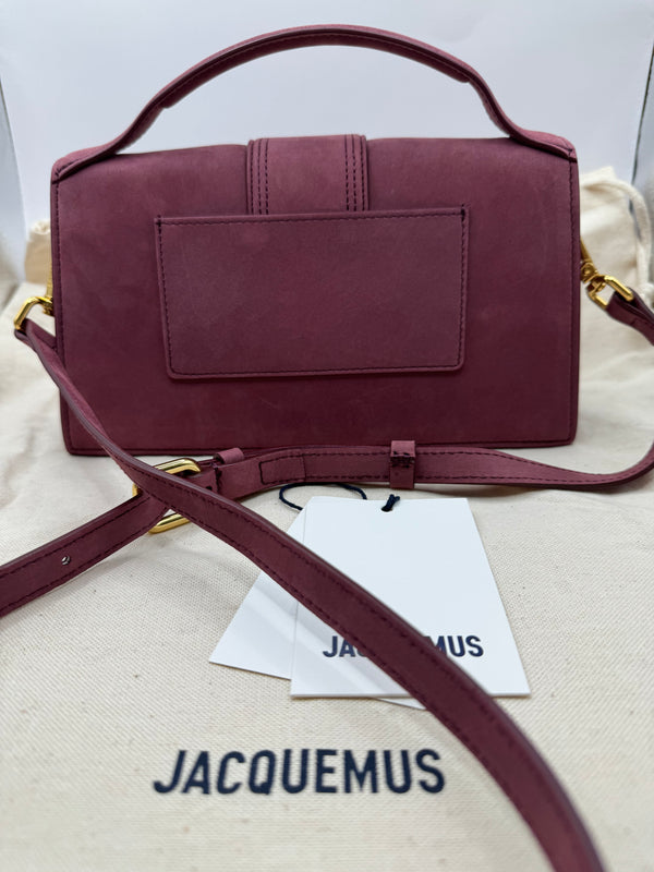 Jacquemus Le Grand Bambino Burgundy Suede