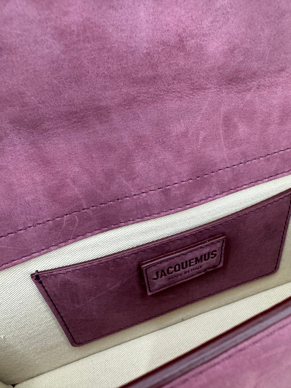 Jacquemus Le Grand Bambino Burgundy Suede