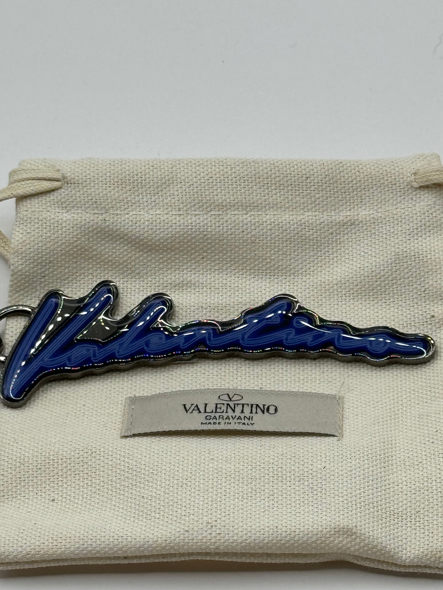 Valentino Neon Logo Key Chain/Bag Charm