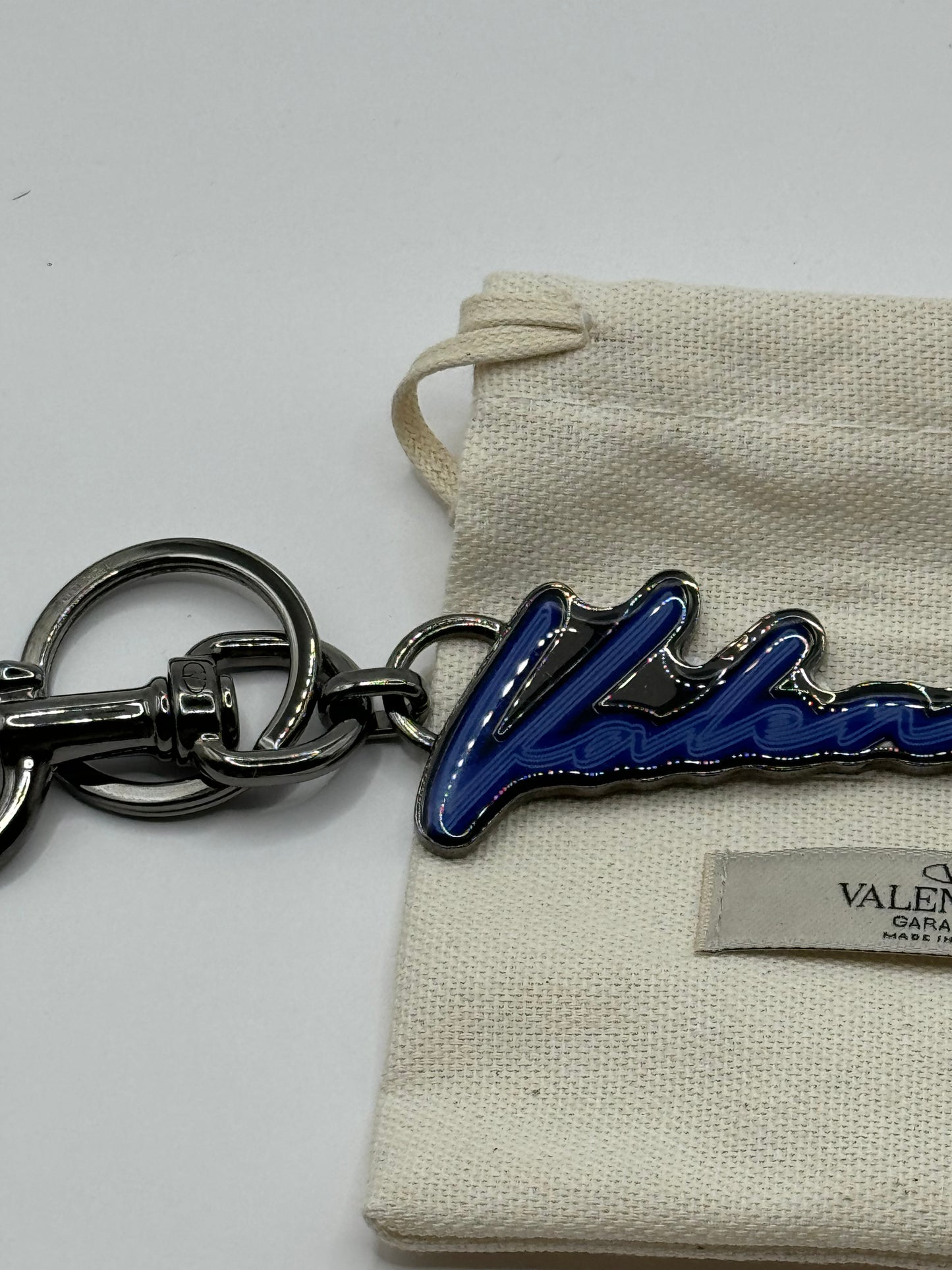 Valentino Neon Logo Key Chain/Bag Charm