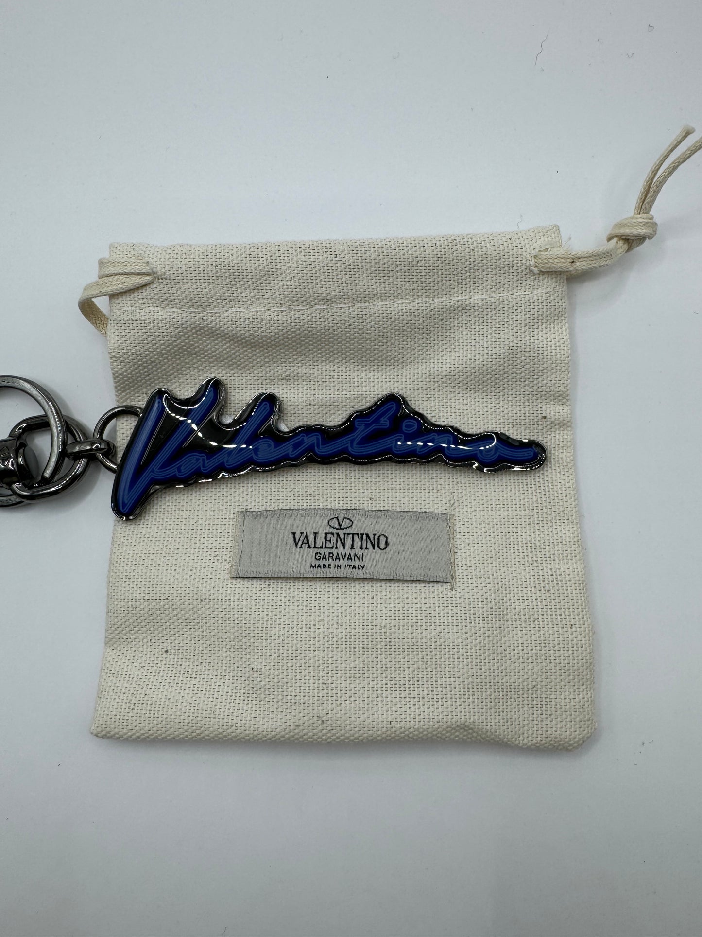 Valentino Neon Logo Key Chain/Bag Charm