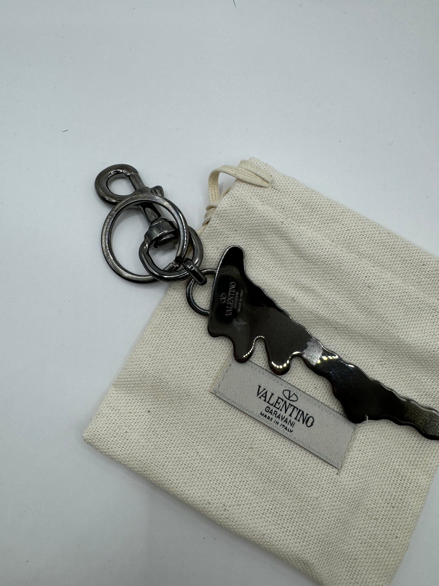 Valentino Neon Logo Key Chain/Bag Charm