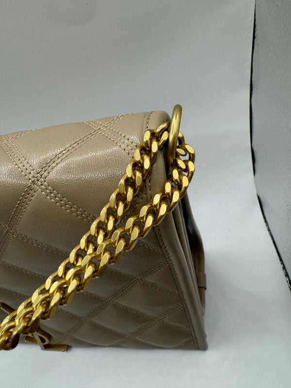 YSL Quilted Small Becky Bag dark beige