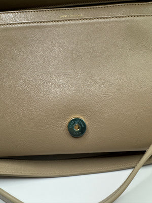 YSL Quilted Small Becky Bag dark beige