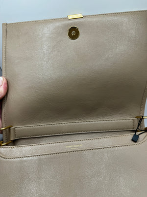 YSL Quilted Small Becky Bag dark beige