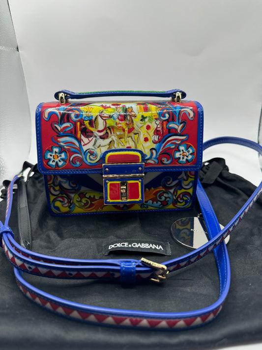 Dolce & Gabbana Multicolour Majorica Print PVC Rosalia Top handle bag