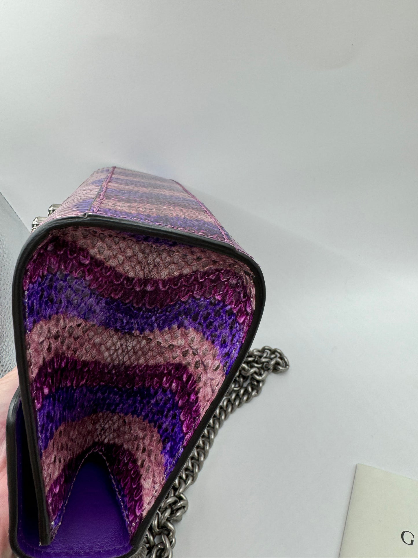 Gucci Snake Effect Padlock bag with Crystals