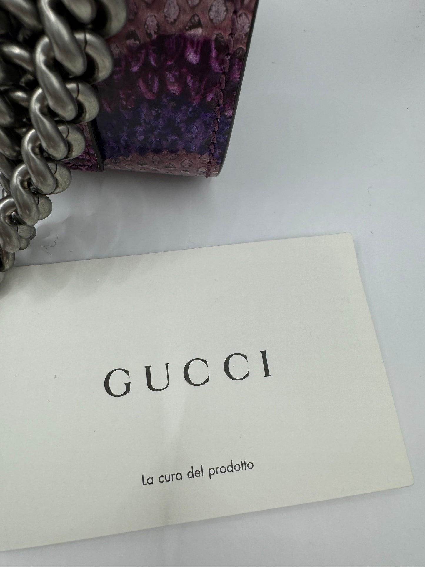 Gucci Snake Effect Padlock bag with Crystals