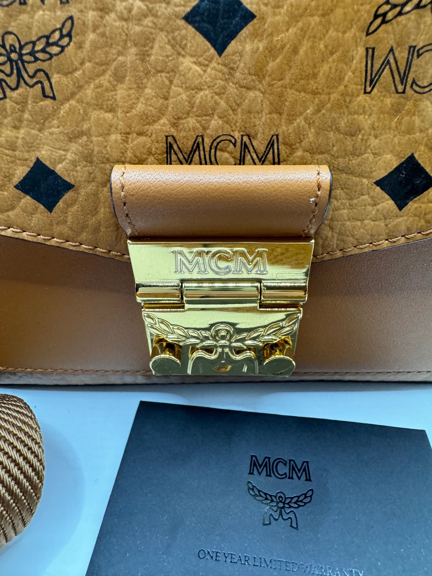 MCM logo Cognac Millie Crossbody Belt Bag