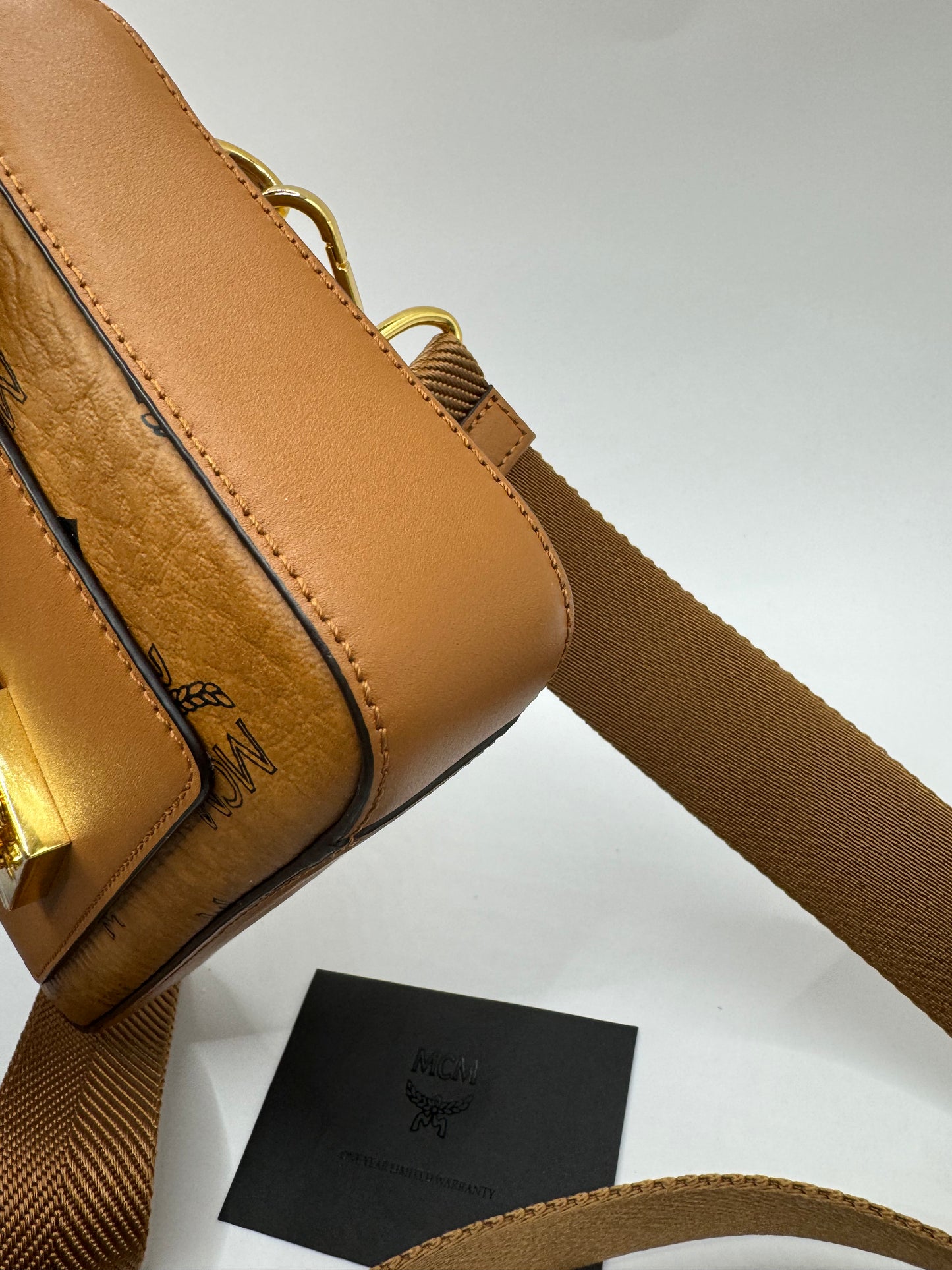 MCM logo Cognac Millie Crossbody Belt Bag