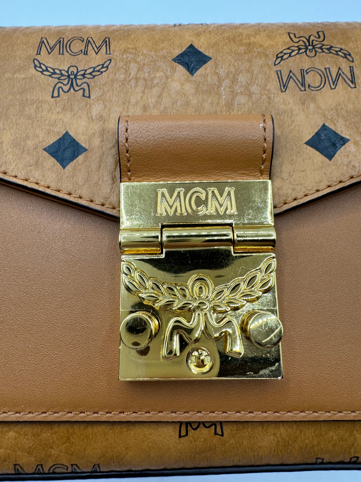 MCM logo Cognac Millie Crossbody Belt Bag