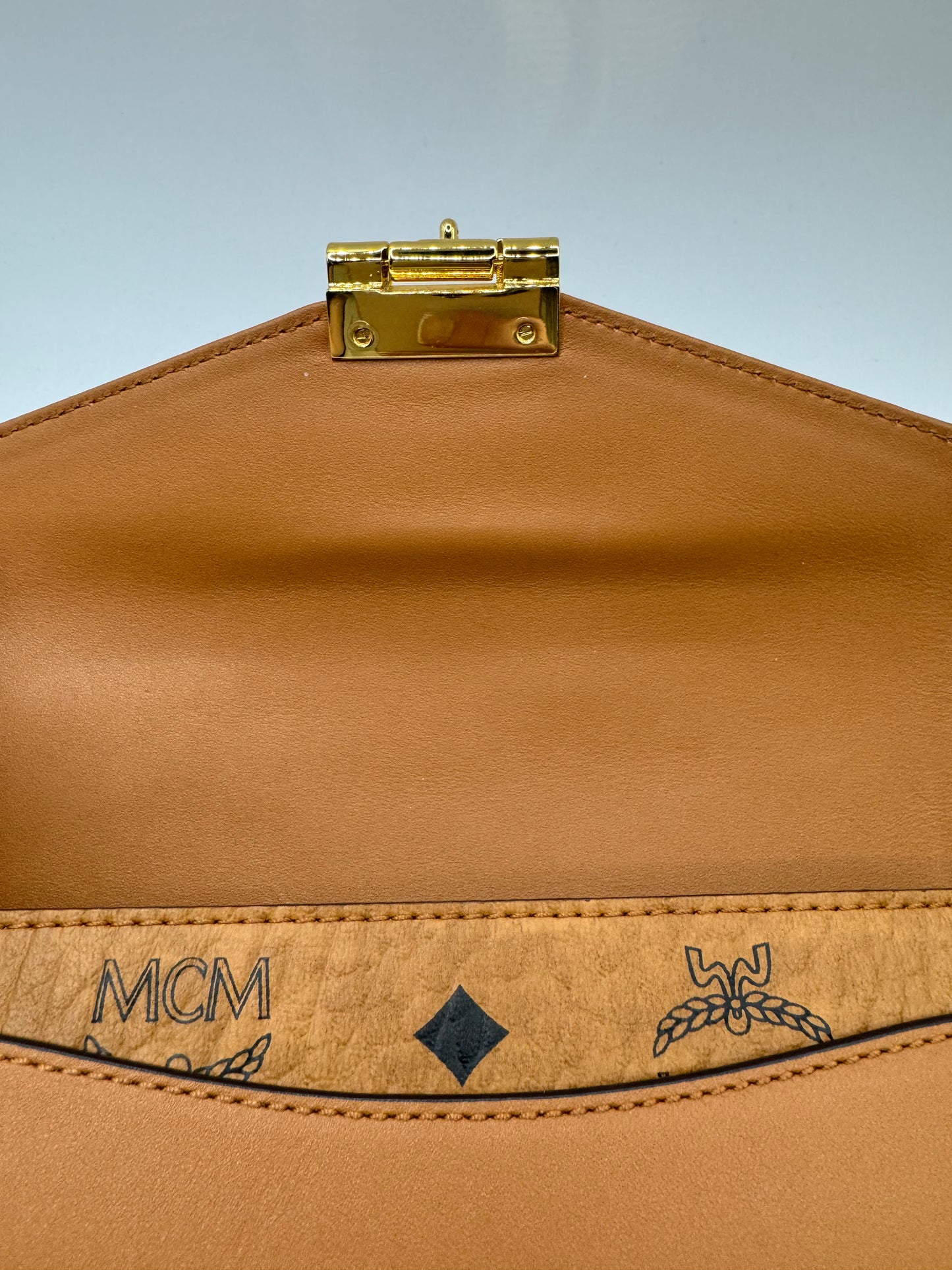 MCM logo Cognac Millie Crossbody Belt Bag