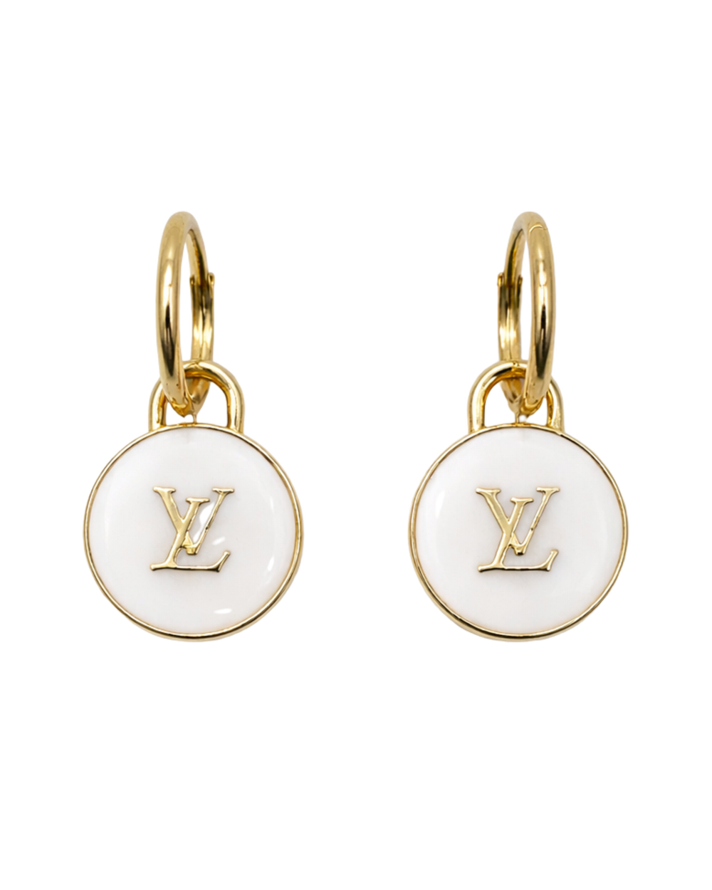 Upcycled Louis Vuitton 14K Hoop Earrings