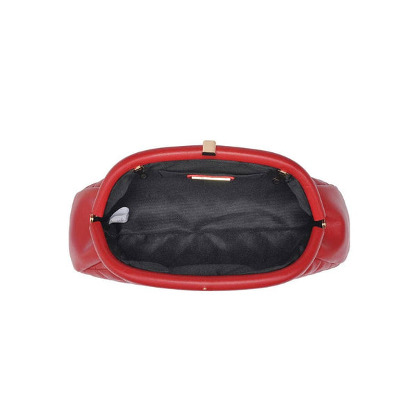 Ava - Quilted Clutch: Black