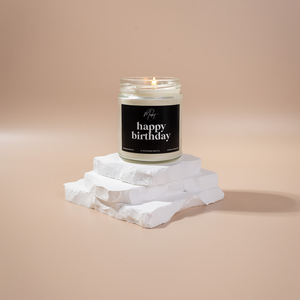 HAPPY BIRTHDAY - BLACK -  SOY CANDLE: GOLD / Noir