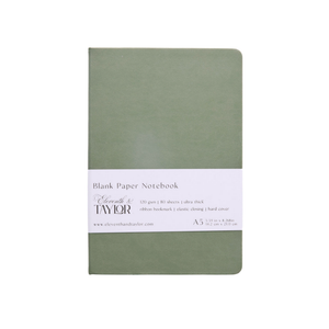 160 Page A5 Blank Journals: 120 GSM Thick Blank Card Stock: Blue
