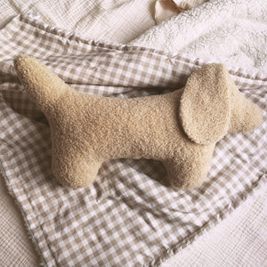 Dachshund Dog Cushion- Dog Plush Throw Pillow: Brown