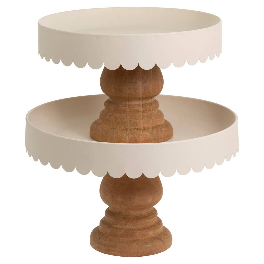 Dia Almond Scallop Decor Stands Set of 2
