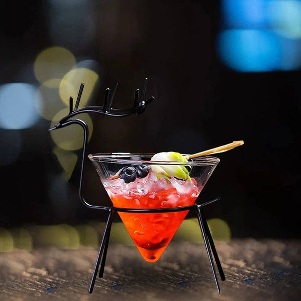 Reindeer Cocktail Glasses: Black