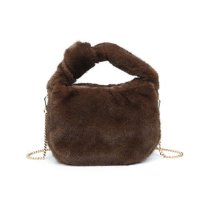 Monica - Faux Fur Crossbody: Black