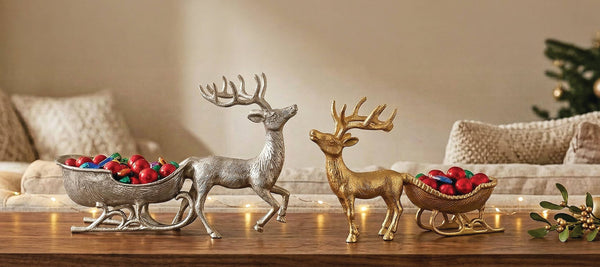 Gold Reindeer Nut Bowl