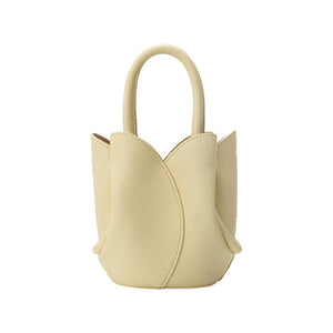 Tulip Mini Yellow, Sage or Bone Recycled Vegan Leather Top Handle Bag