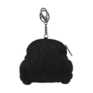 On the Road Black Car White Flower Coin Purse