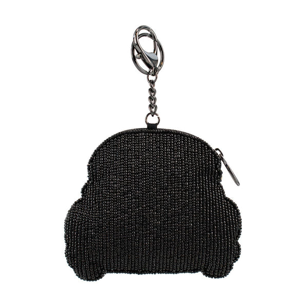 On the Road Black Car White Flower Coin Purse