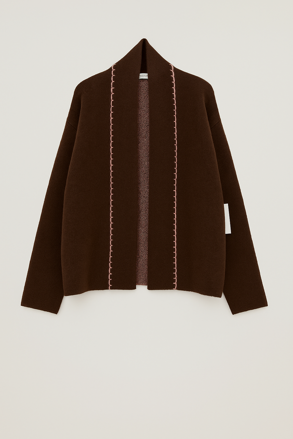 Flat White Signature Poodle Cardigan : One Size