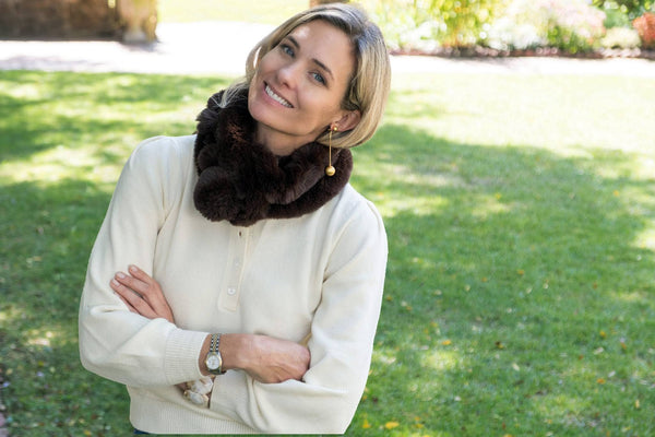 Faux Fur Snood Scarf- WS: Brown or Black