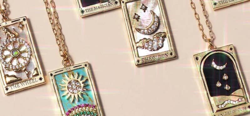 The Moon Tarot Card Necklace | Classic White