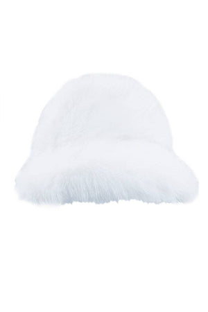Fuzzy Faux Fur Bucket Hat: Black or Tan