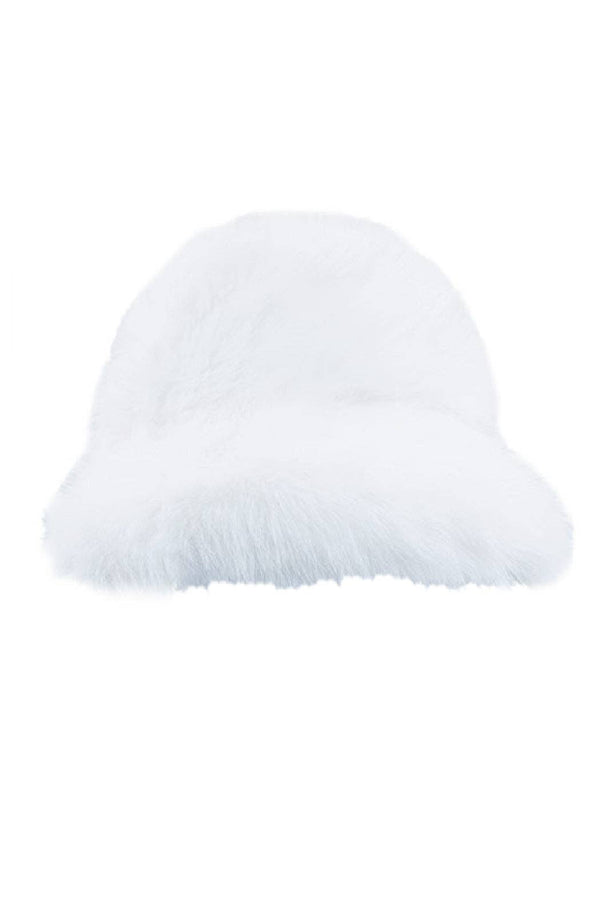Fuzzy Faux Fur Bucket Hat: Black or Tan
